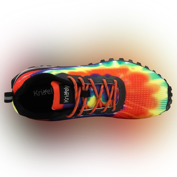 Kricely Trail Running Shoes Mens 14 Tie Dye Rainbow Hiking Tennis Pride Sneakers - Picture 5 of 5